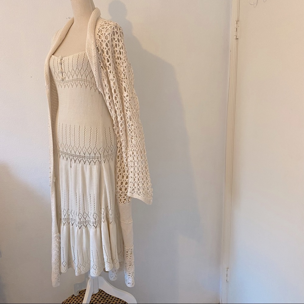 Long Knit open jacket with matching dress crochet